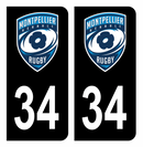 Autocollant Plaque d'immatriculation 34 Montpellier Rugby