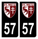 Autocollant Plaque d'immatriculation 57 FC Metz