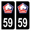 Autocollant Plaque d'immatriculation 59 LOSC Lille