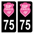 Autocollant Plaque d'immatriculation 75 Stade Français Paris