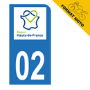 Autocollant Plaque d'immatriculation Moto Département 02