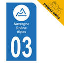 Autocollant Plaque d'immatriculation Moto Département 03