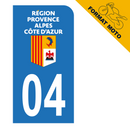 Autocollant Plaque d'immatriculation Moto Département 04