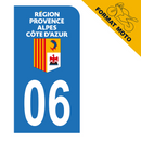 Autocollant Plaque d'immatriculation Moto Département 06