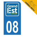 Autocollant Plaque d'immatriculation Moto Département 08