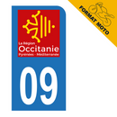 Autocollant Plaque d'immatriculation Moto Département 09