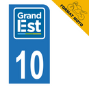 Autocollant Plaque d'immatriculation Moto Département 10