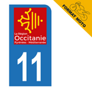 Autocollant Plaque d'immatriculation Moto Département 11