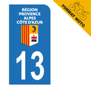 Autocollant Plaque d'immatriculation Moto Département 13