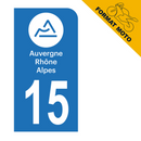 Autocollant Plaque d'immatriculation Moto Département 15