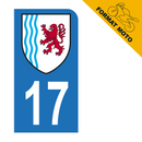 Autocollant Plaque d'immatriculation Moto Département 17