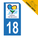 Autocollant Plaque d'immatriculation Moto Département 18