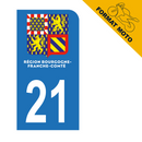 Autocollant Plaque d’immatriculation Moto Département 21 Nouveau Modele