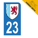 Autocollant Plaque d'immatriculation Moto Département 23