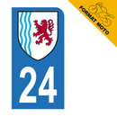Autocollant Plaque d'immatriculation Moto Département 24