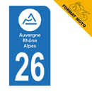 Autocollant Plaque d'immatriculation Moto Département 26