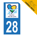 Autocollant Plaque d'immatriculation Moto Département 28