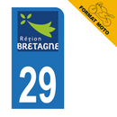 Autocollant Plaque d'immatriculation Moto Département 29