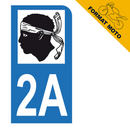 Autocollant Plaque d'immatriculation Moto Département 2A