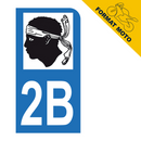 Autocollant Plaque d'immatriculation Moto Département 2B
