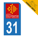 Autocollant Plaque d'immatriculation Moto Département 31