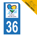 Autocollant Plaque d'immatriculation Moto Département 36