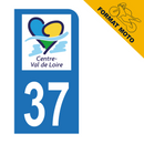 Autocollant Plaque d'immatriculation Moto Département 37