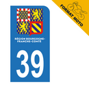 Autocollant Plaque d’immatriculation Moto Département 39 Nouveau Modele