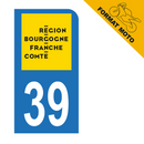 Autocollant Plaque d'immatriculation Moto Département 39