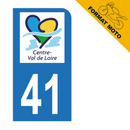 Autocollant Plaque d'immatriculation Moto Département 41