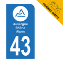 Autocollant Plaque d'immatriculation Moto Département 43