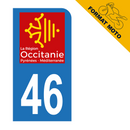 Autocollant Plaque d'immatriculation Moto Département 46