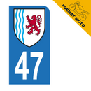 Autocollant Plaque d'immatriculation Moto Département 47