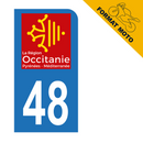 Autocollant Plaque d'immatriculation Moto Département 48
