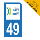 Autocollant Plaque d'immatriculation Moto Département 49