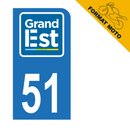 Autocollant Plaque d'immatriculation Moto Département 51