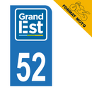 Autocollant Plaque d'immatriculation Moto Département 52