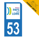 Autocollant Plaque d'immatriculation Moto Département 53