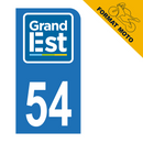 Autocollant Plaque d'immatriculation Moto Département 54