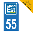 Autocollant Plaque d'immatriculation Moto Département 55