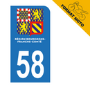 Autocollant Plaque d’immatriculation Moto Département 58 Nouveau Modele
