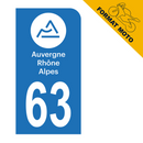 Autocollant Plaque d'immatriculation Moto Département 63