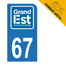 Autocollant Plaque d'immatriculation Moto Département 67