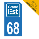 Autocollant Plaque d'immatriculation Moto Département 68