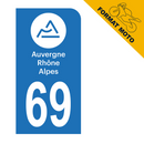 Autocollant Plaque d'immatriculation Moto Département 69