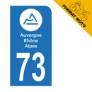 Autocollant Plaque d'immatriculation Moto Département 73
