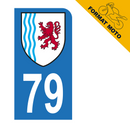 Autocollant Plaque d'immatriculation Moto Département 79