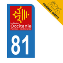 Autocollant Plaque d'immatriculation Moto Département 81