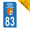 Autocollant Plaque d'immatriculation Moto Département 83