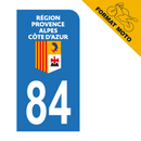 Autocollant Plaque d'immatriculation Moto Département 84